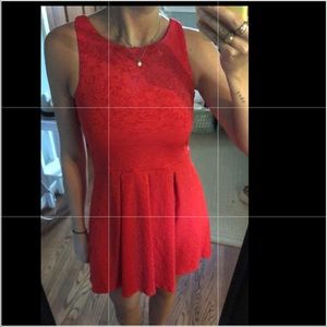 RED JACQUARD DRESS